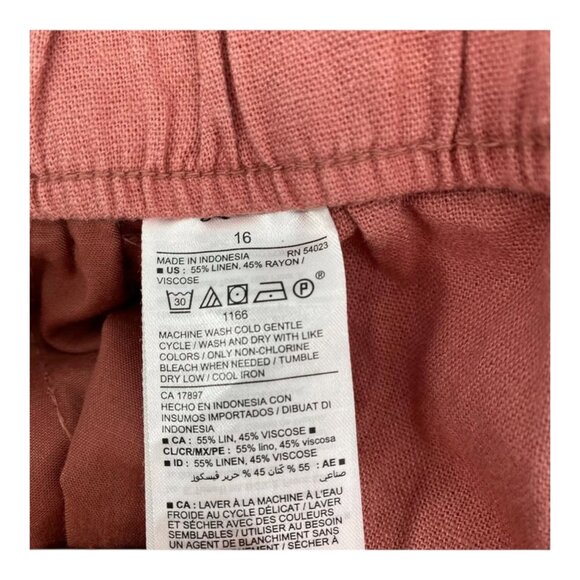 Old Navy Womens Linen Blend Paperbag Waist Shorts Size 16 Pink - Picture 6 of 6